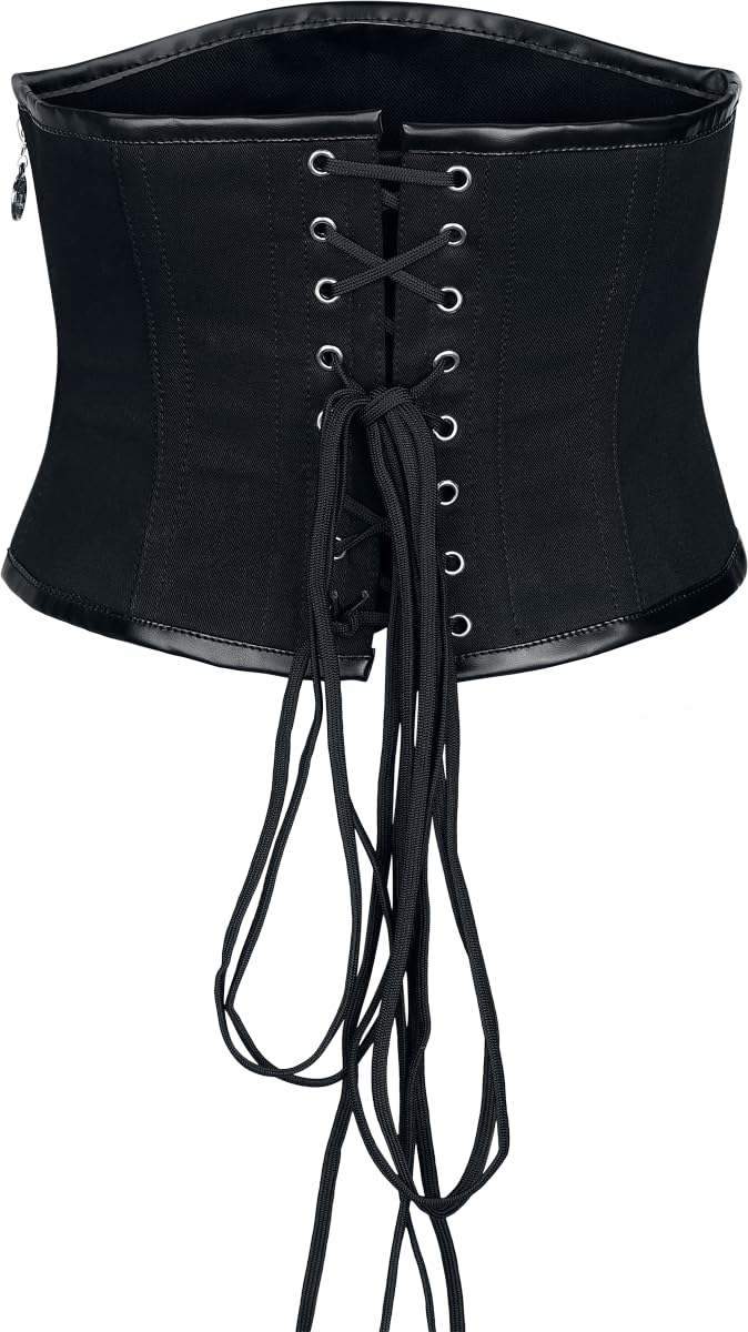 Gothicana by EMP corsetto nero pentacoli allacciato