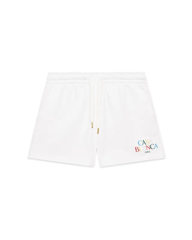 Casablanca Stacked Logo pantaloncini donna bianchi cotone