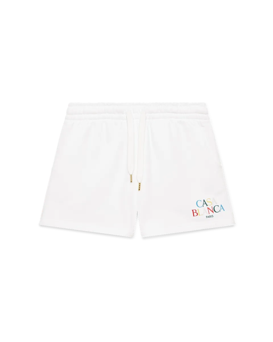 Casablanca Stacked Logo pantaloncini donna bianchi cotone