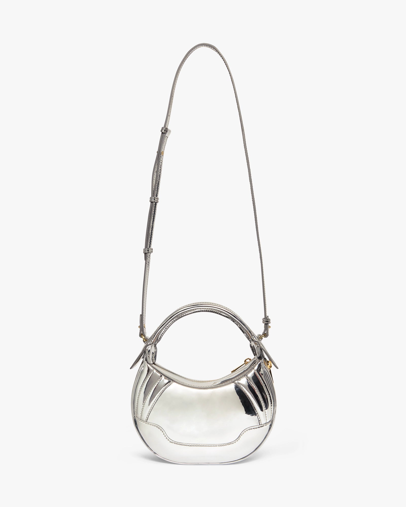 Casablanca Biker borsa argento pelle tracolla