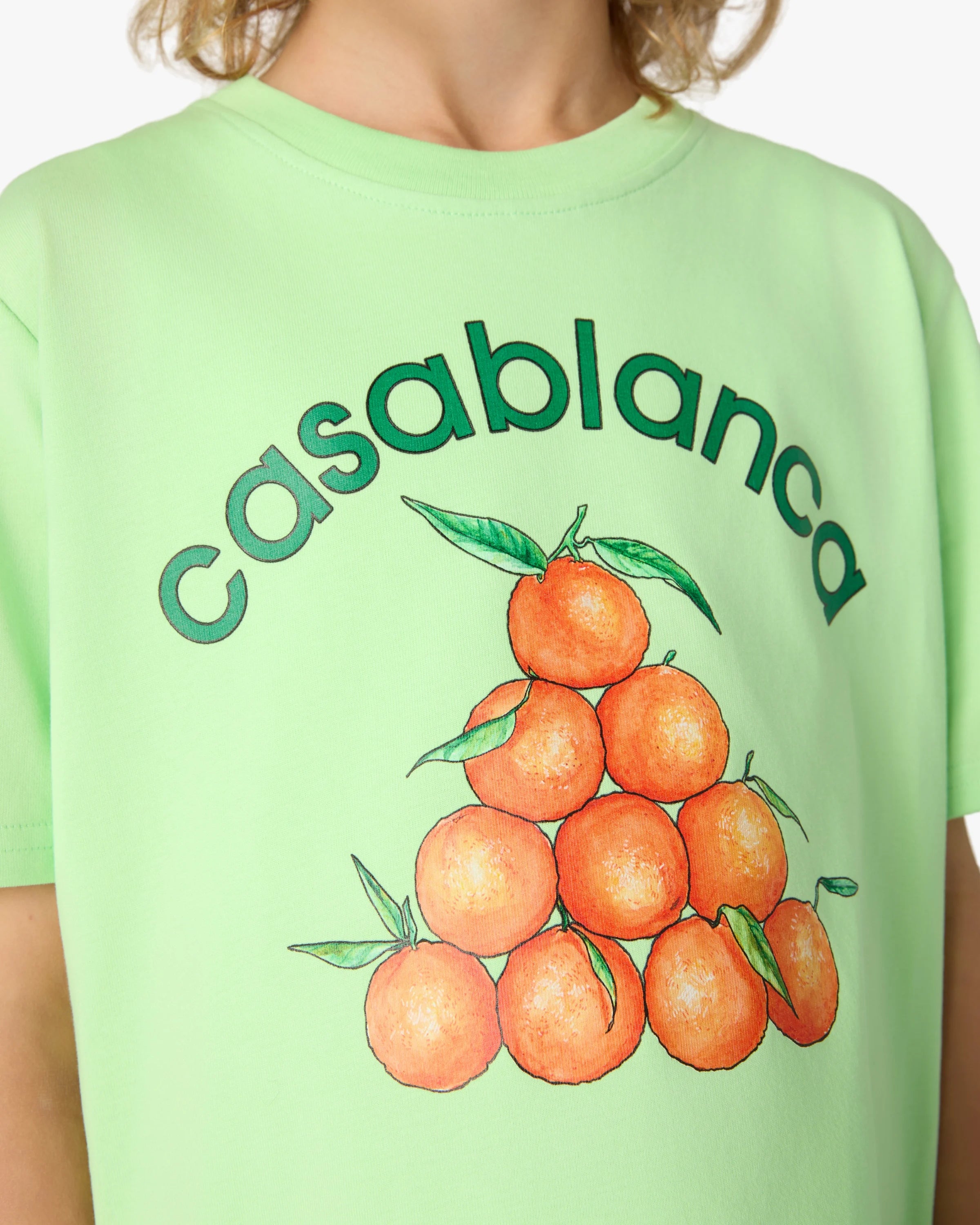 Casablanca Oranges t-shirt bambino verde cotone
