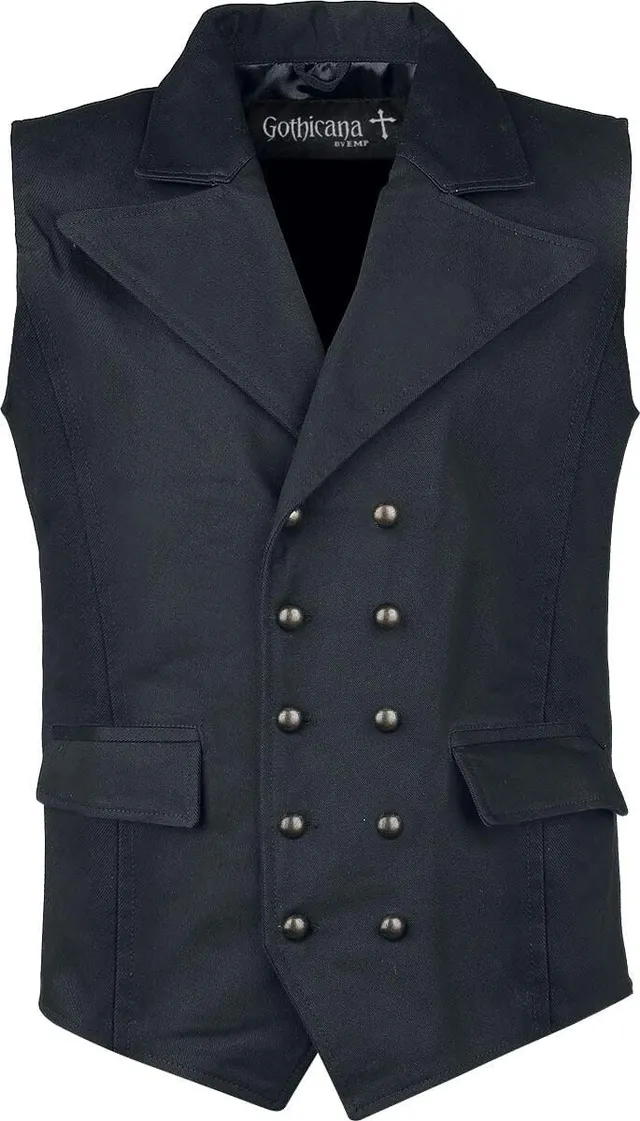 Gothicana by EMP gilet steampunk nero uomo