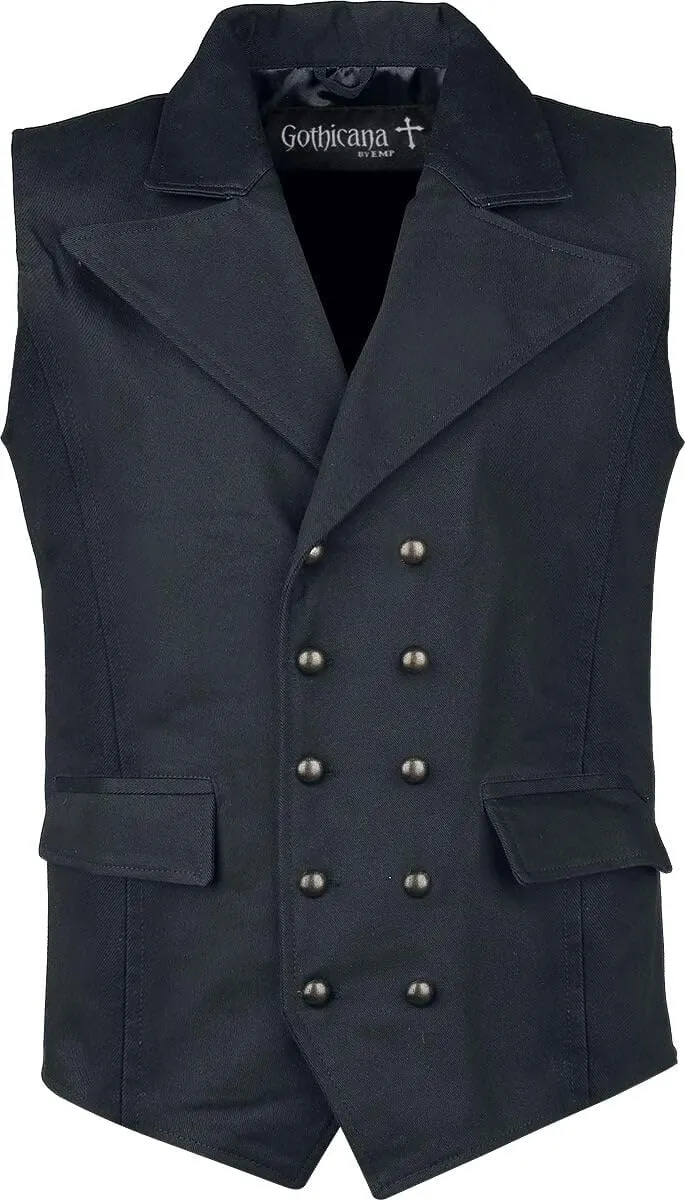 Gothicana by EMP gilet steampunk nero uomo