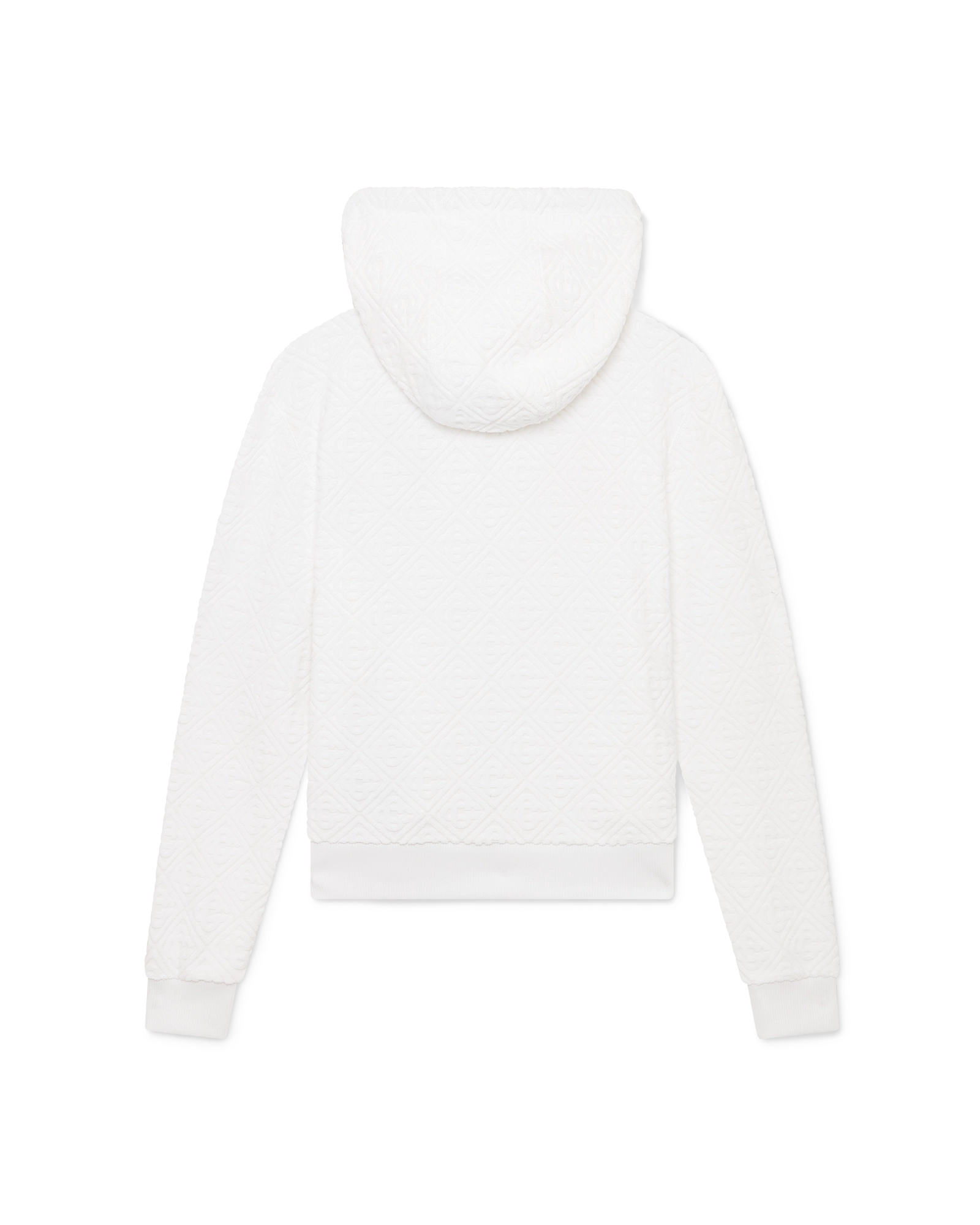 Casablanca Waves Monogram felpa zip cappuccio bianca