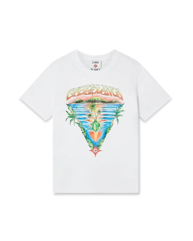 Casablanca Innocence Triangle T-shirt Bimbo Bianca Cotone