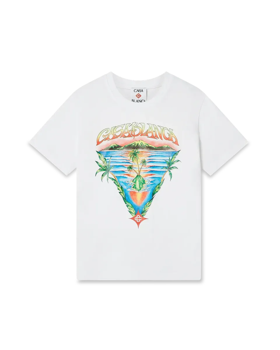 Casablanca Innocence Triangle T-shirt Bimbo Bianca Cotone