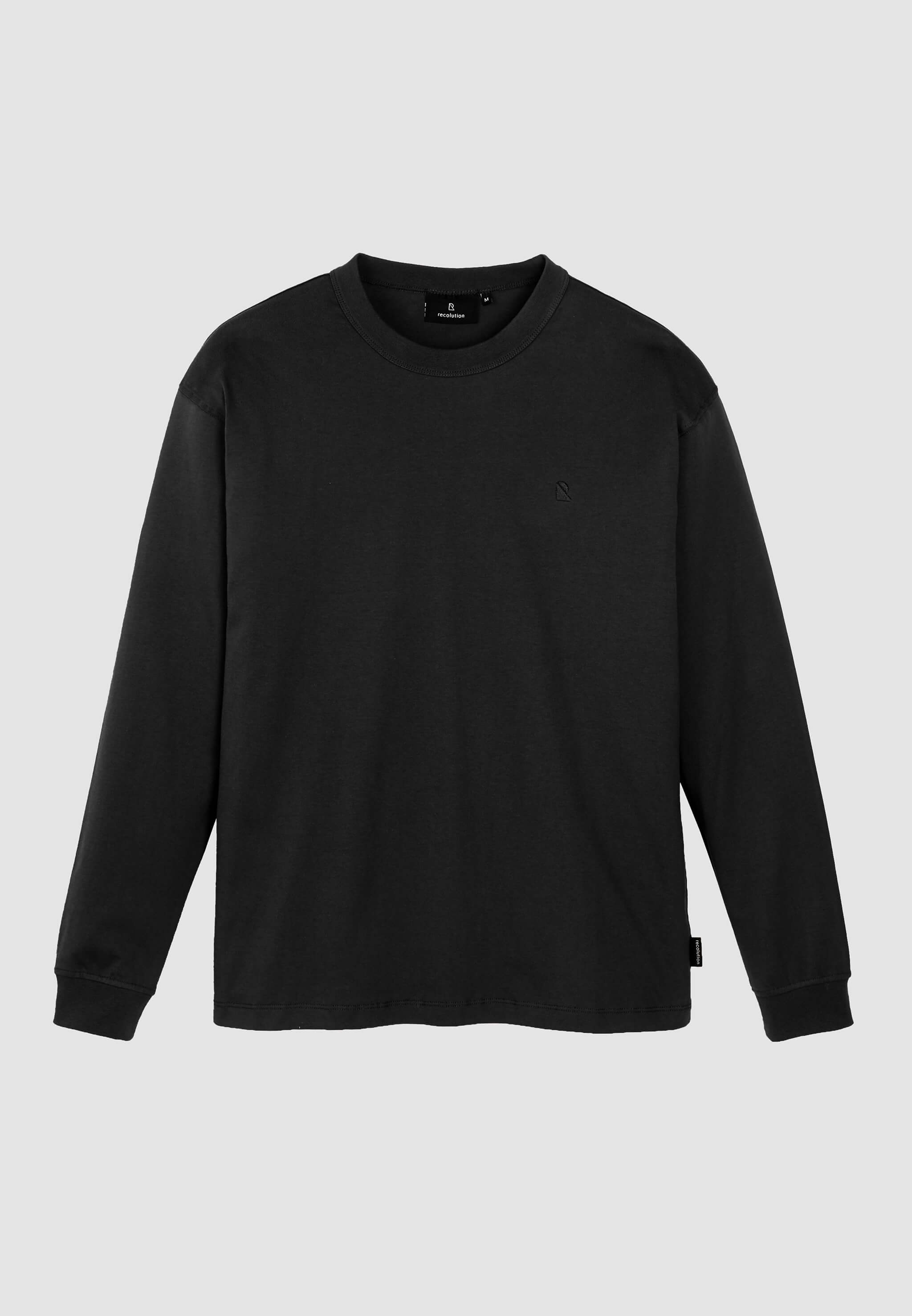 Recolution PAPAYA Maglia Manica Lunga Nera Uomo Cotone