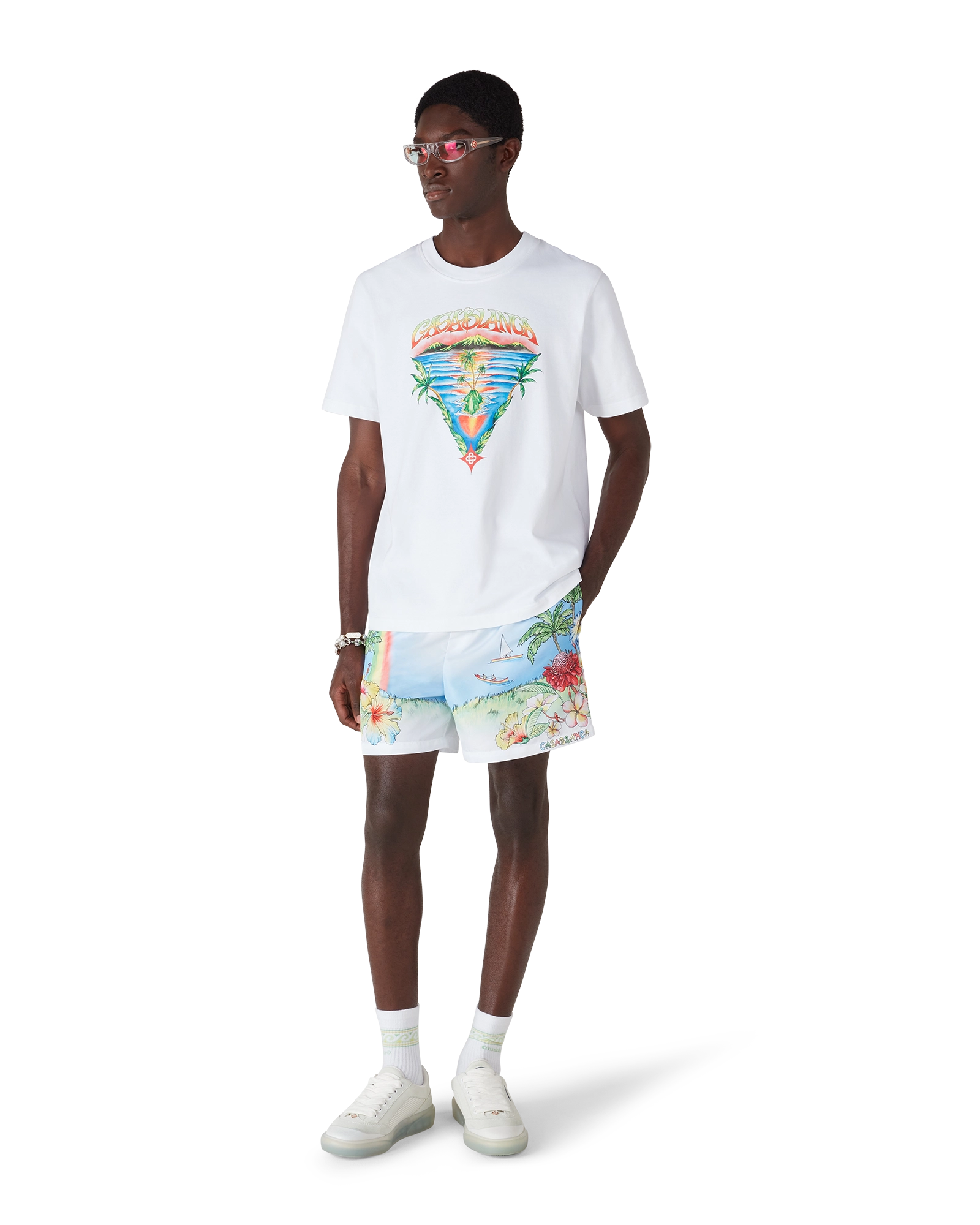 Casablanca Aloha costume mare multicolore tecnico uomo