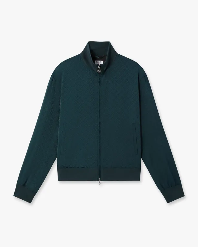 Casablanca Monogram giacca tuta verde petrolio viscosa