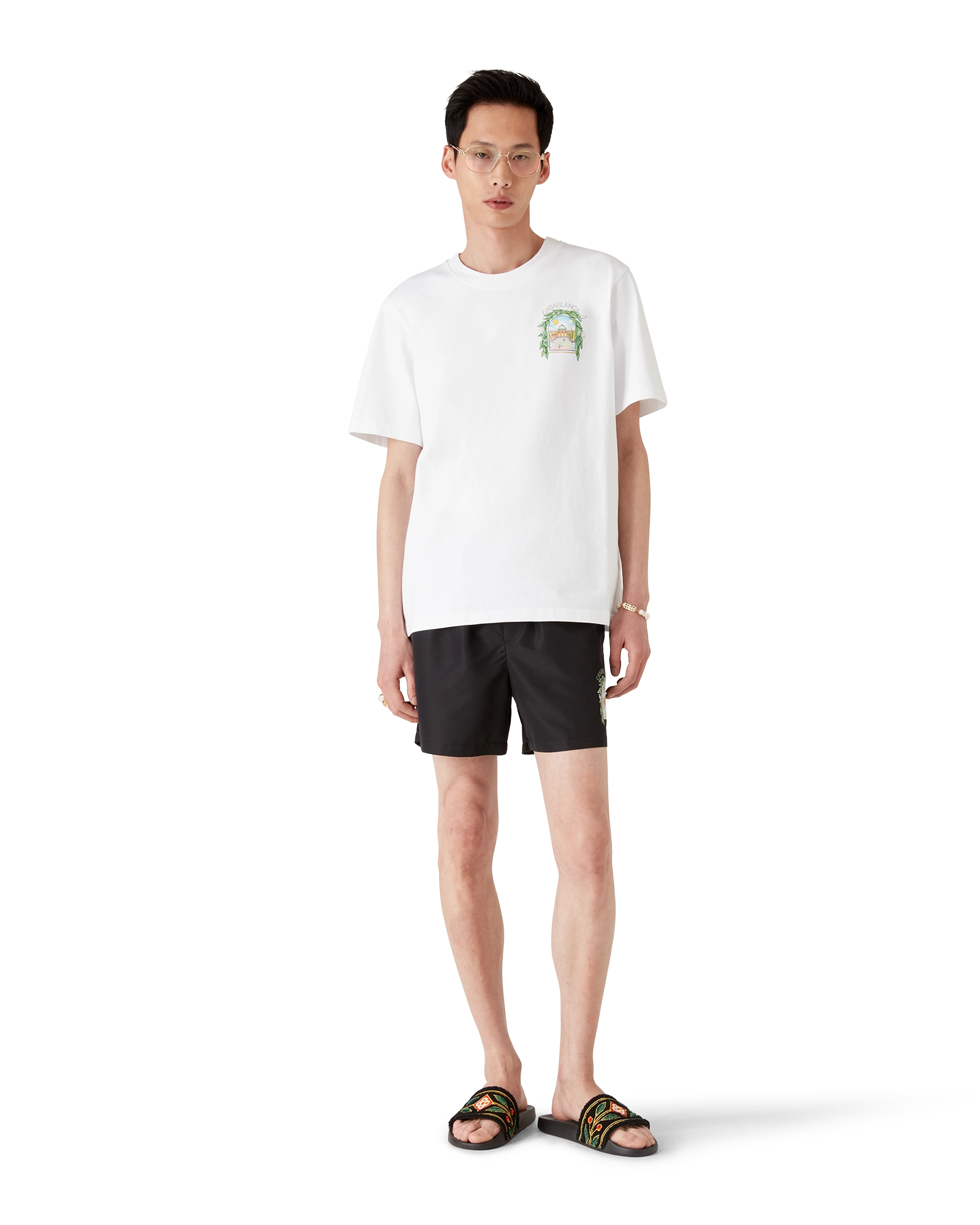 Casablanca L'Arche De Tennis t-shirt bianca cotone