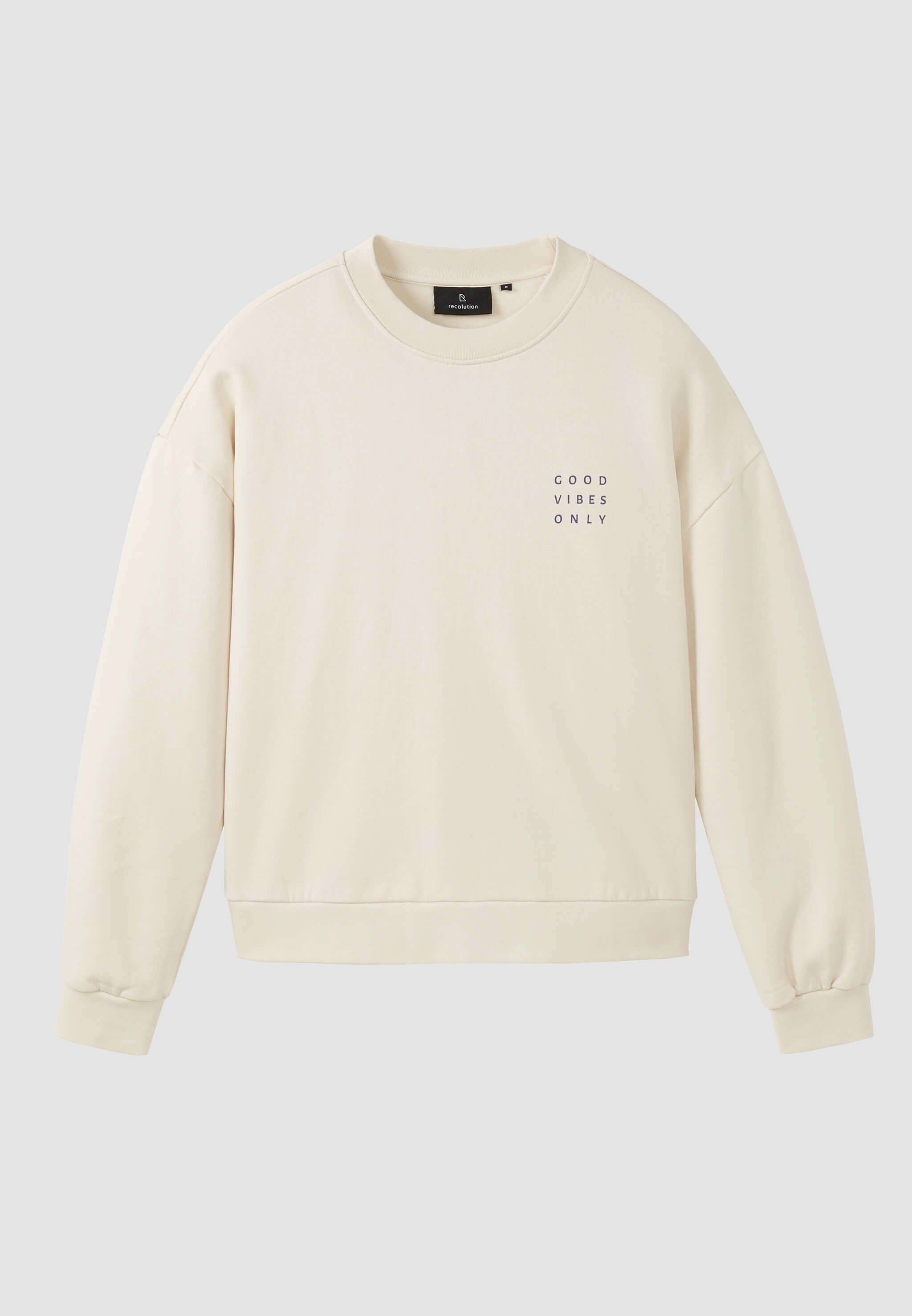 Recolution Nerine Good Vibes felpa bianco cotone bio