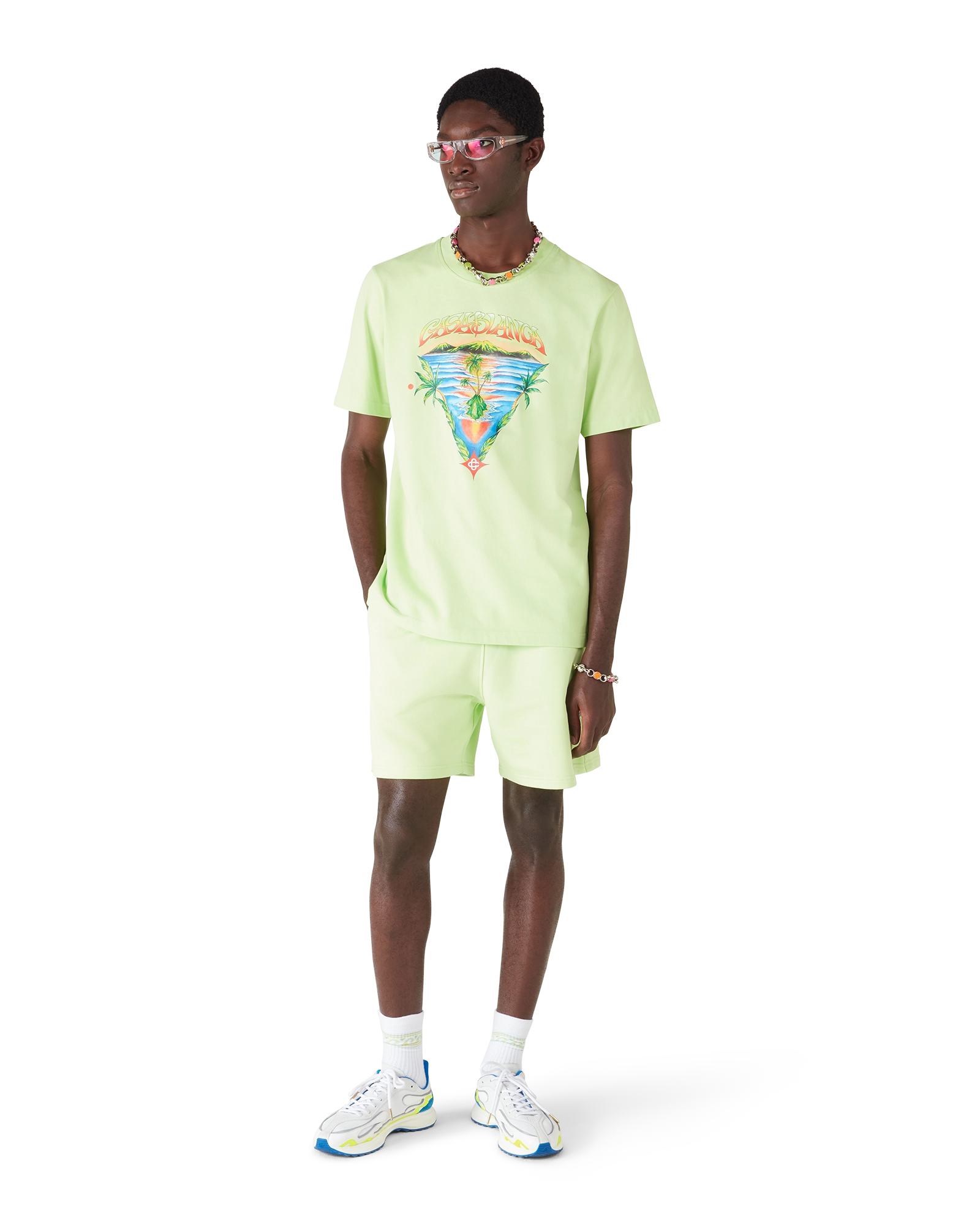 Casablanca Innocence Triangle t-shirt verde tramonto
