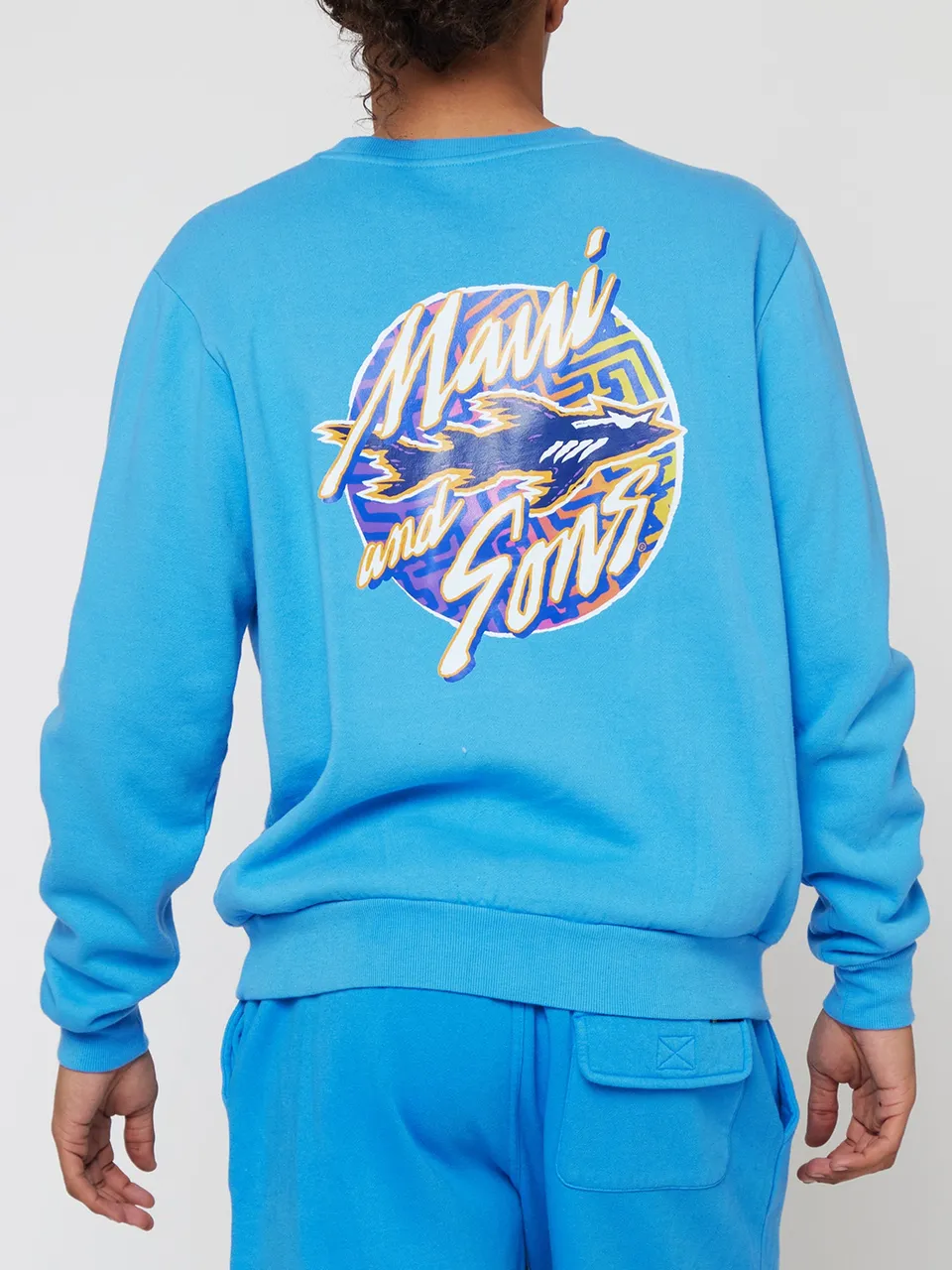 Maui and Sons Trail Blazer felpa girocollo cotone blu
