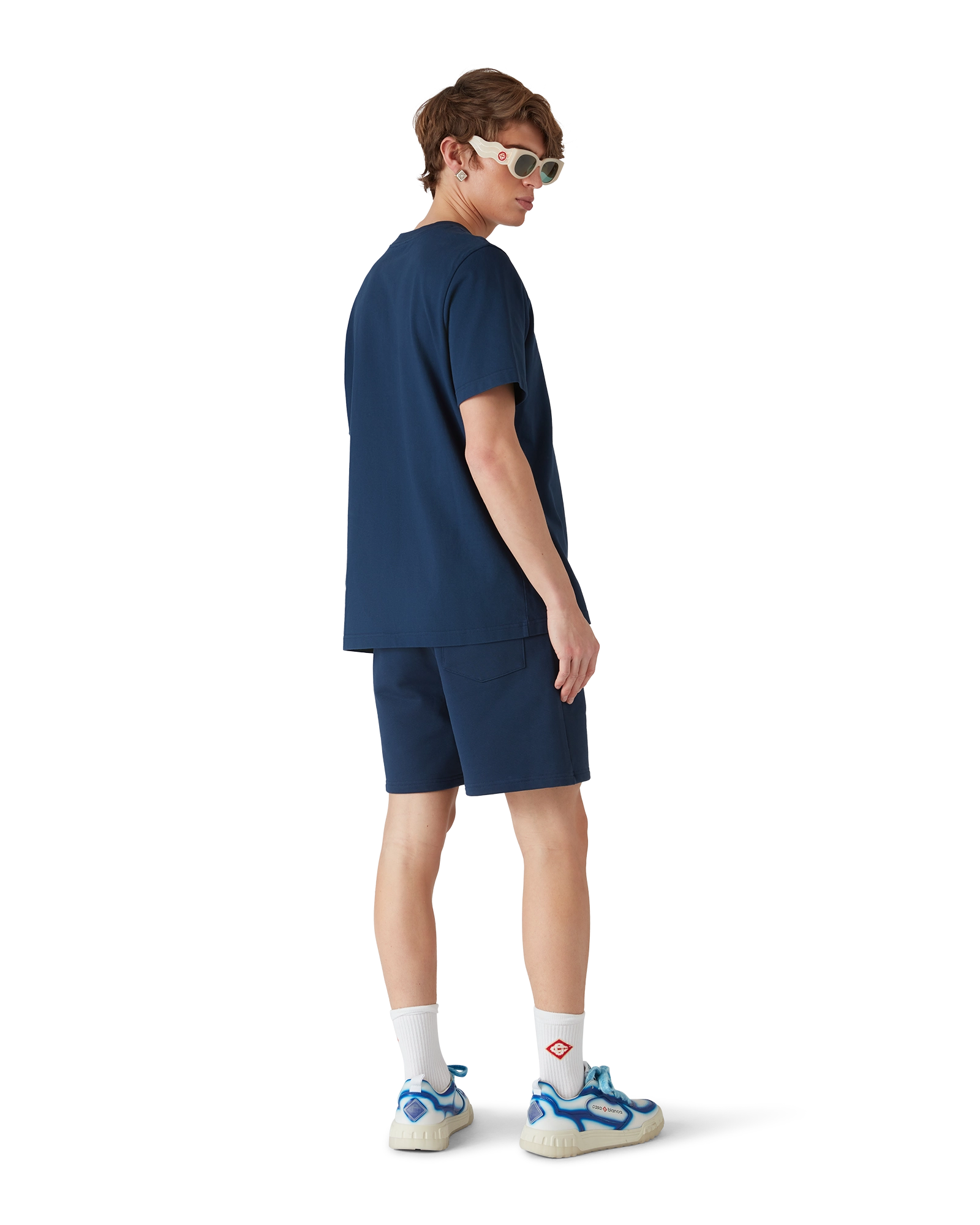 Casablanca Diamond Logo pantaloncini sweat blu fade