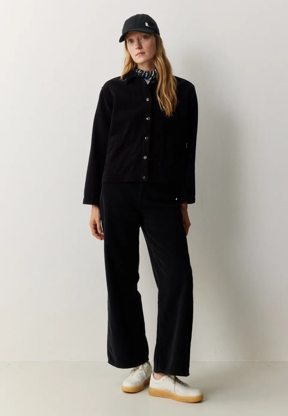 Recolution Rhodea overshirt nera black cotone effetto cord