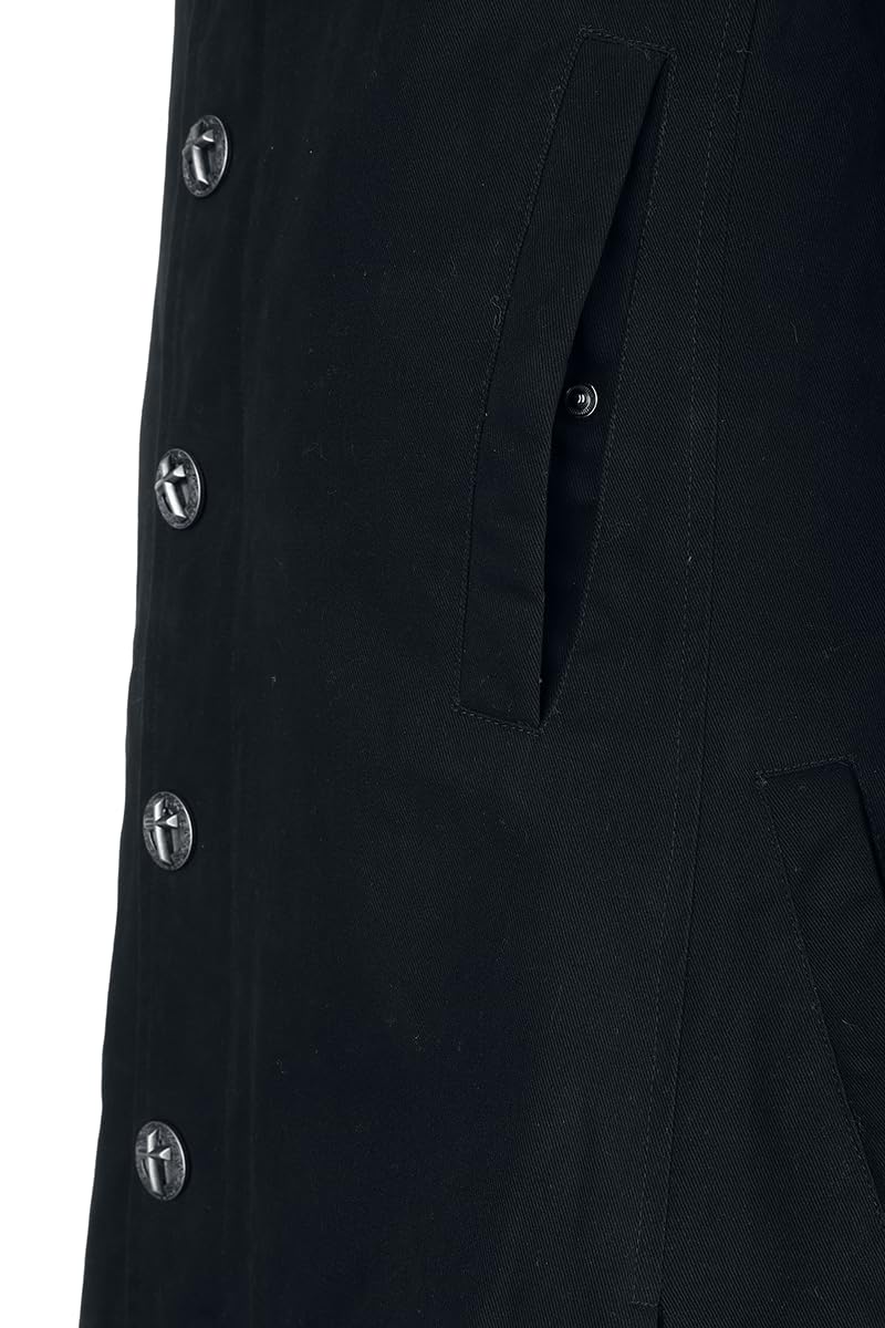 Gothicana by EMP Cappotto Lungo Nero accessori metallo