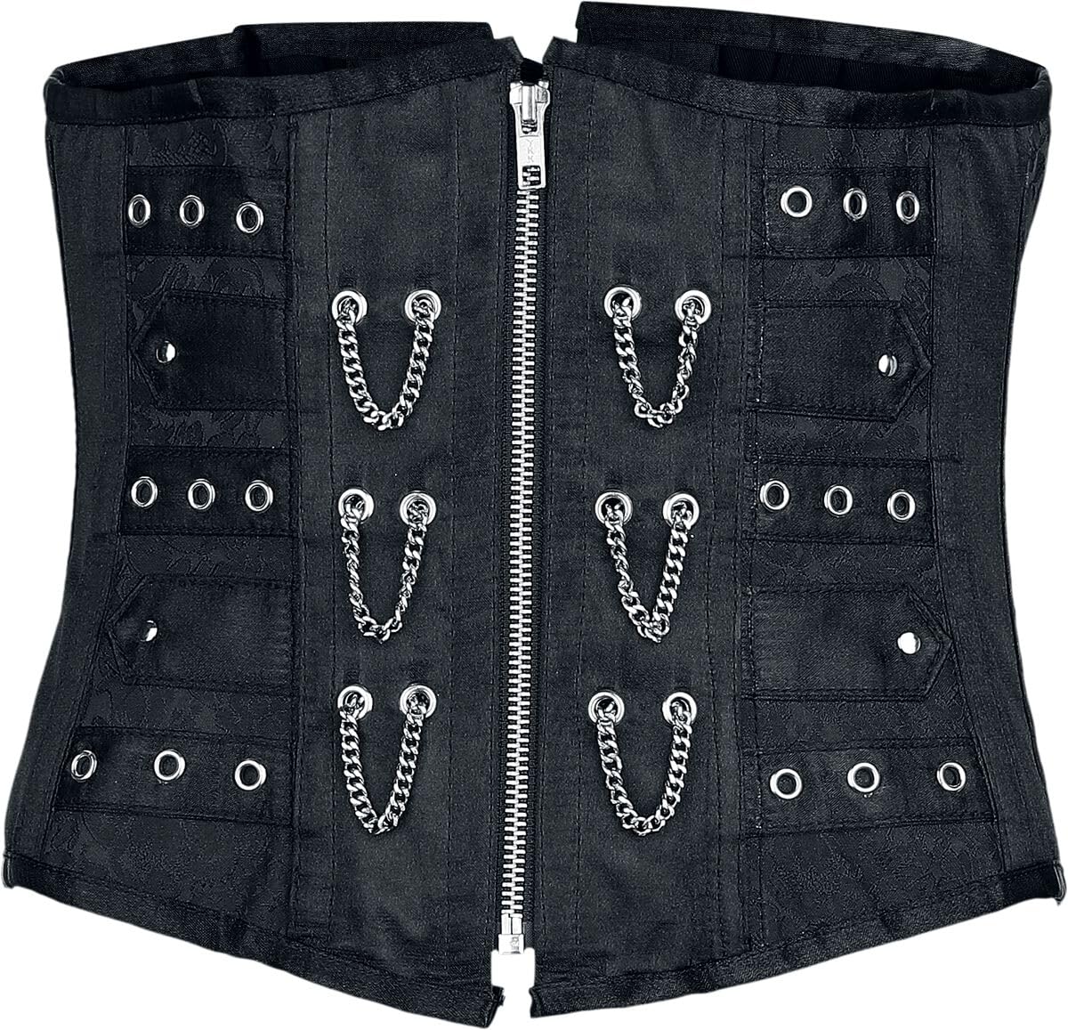 Gothicana by EMP corsetto nero catene occhielli