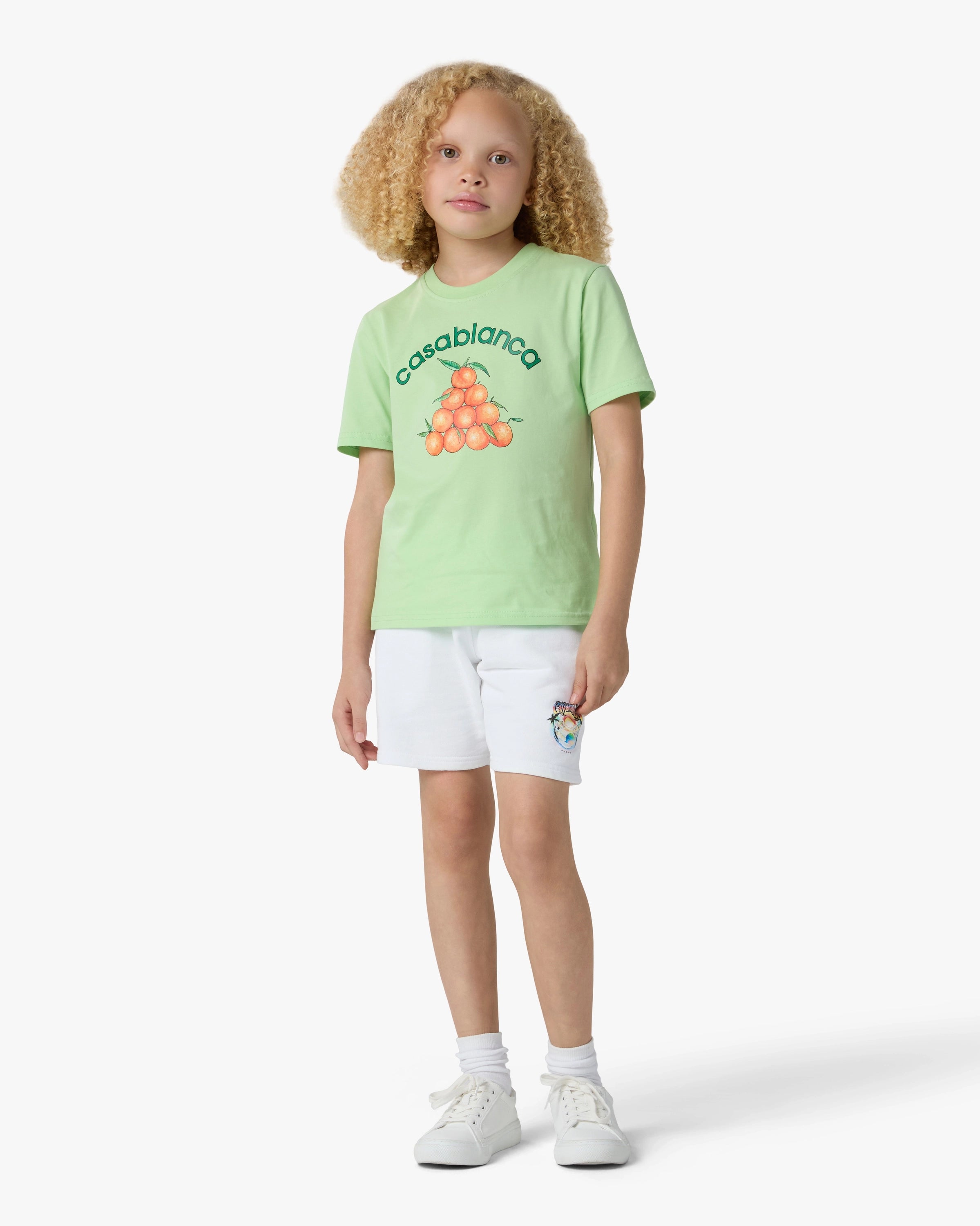 Casablanca Oranges t-shirt bambino verde cotone