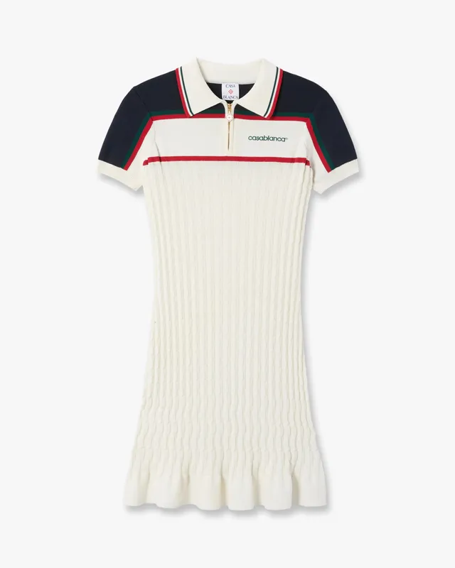 Casablanca Tennis abito donna crema navy maglia