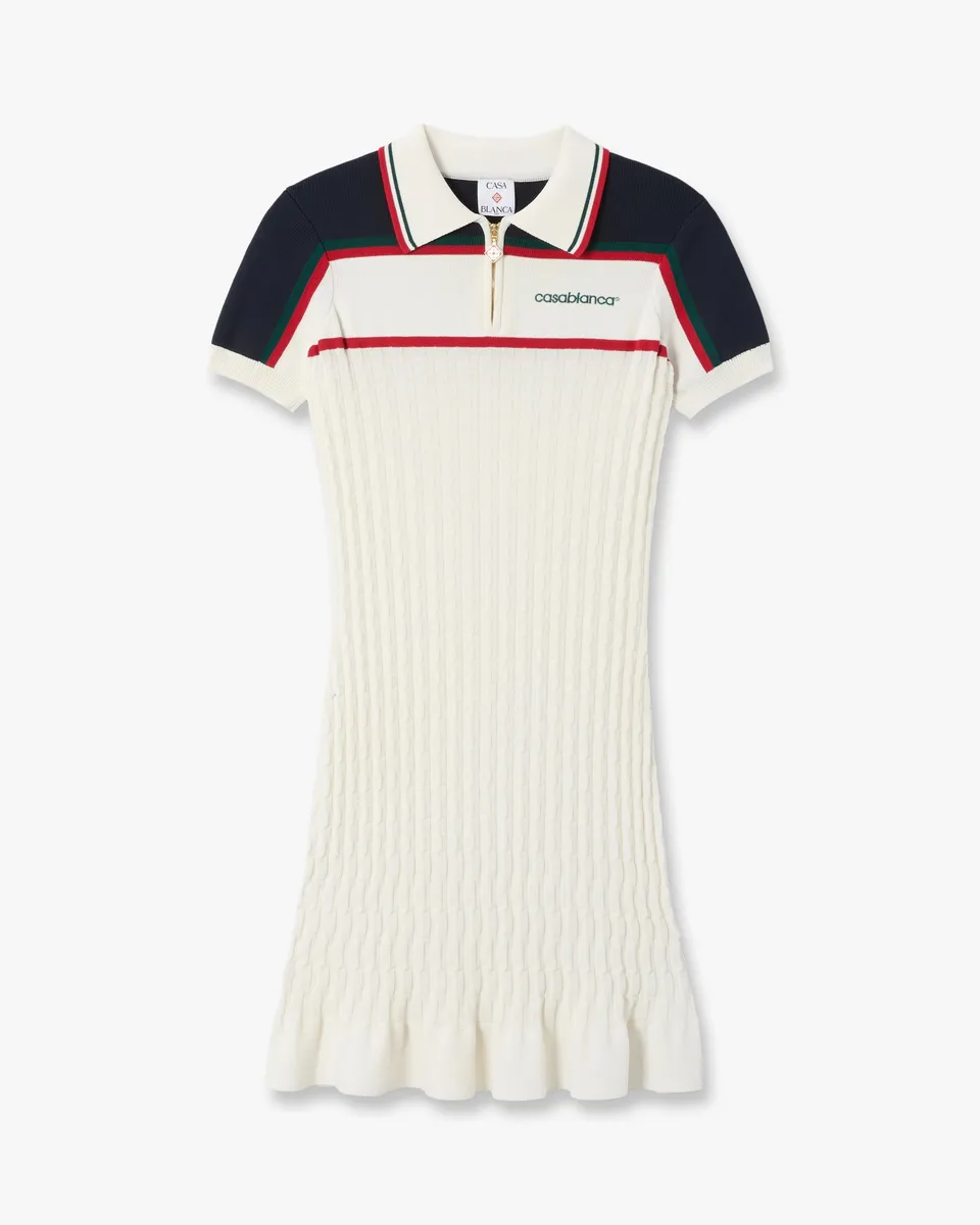 Casablanca Tennis abito donna crema navy maglia