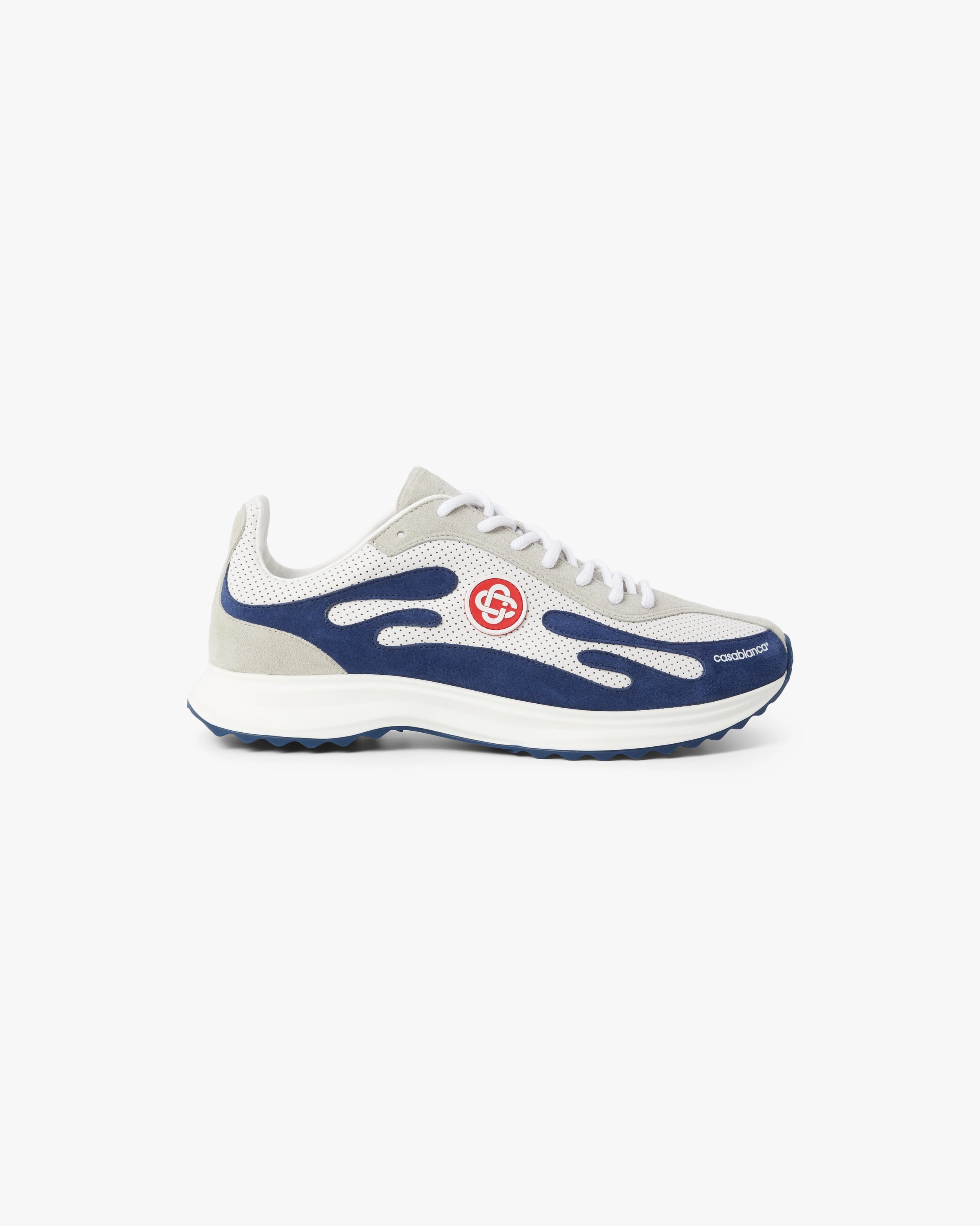 Casablanca Stade sneaker uomo bianche navy gomma