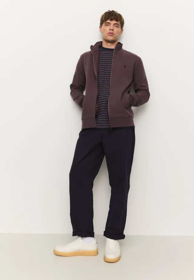 Recolution Camphor felpa con zip dark grape cotone bio
