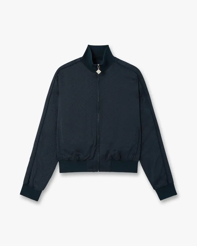 Casablanca Navy Monogram giacca tuta navy viscosa