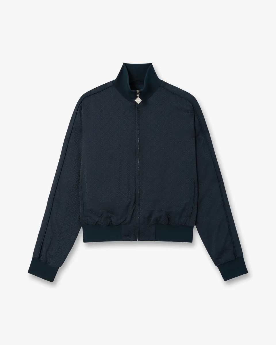 Casablanca Navy Monogram giacca tuta navy viscosa