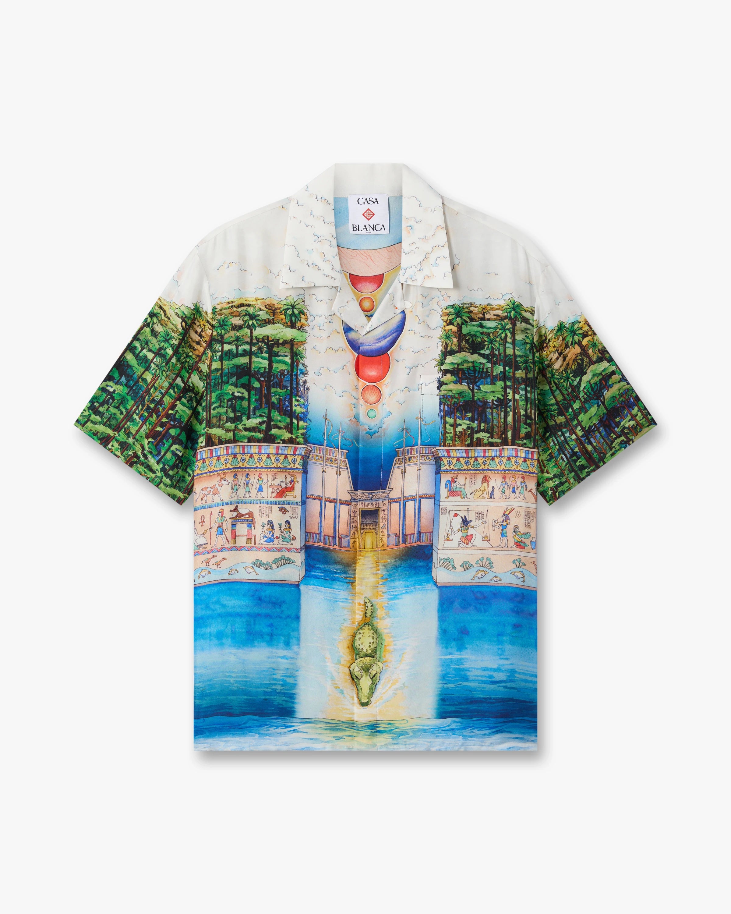 Casablanca Trompe L'Oeil camicia seta multicolore