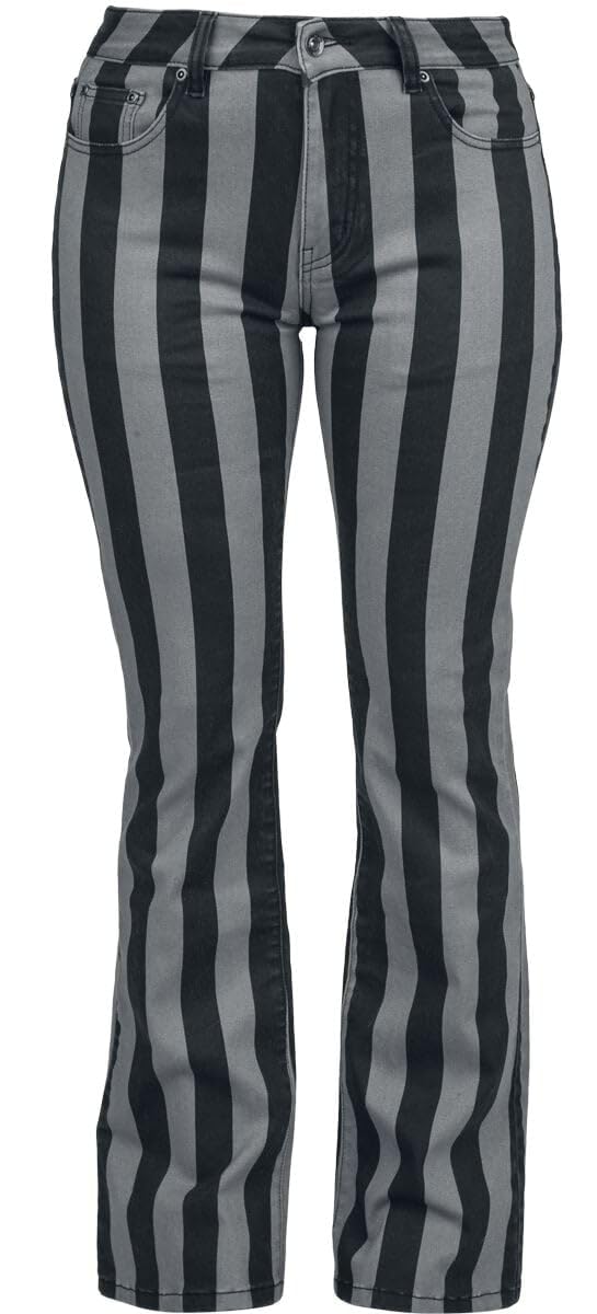Gothicana by EMP pantaloni a righe grigi 31W/34L