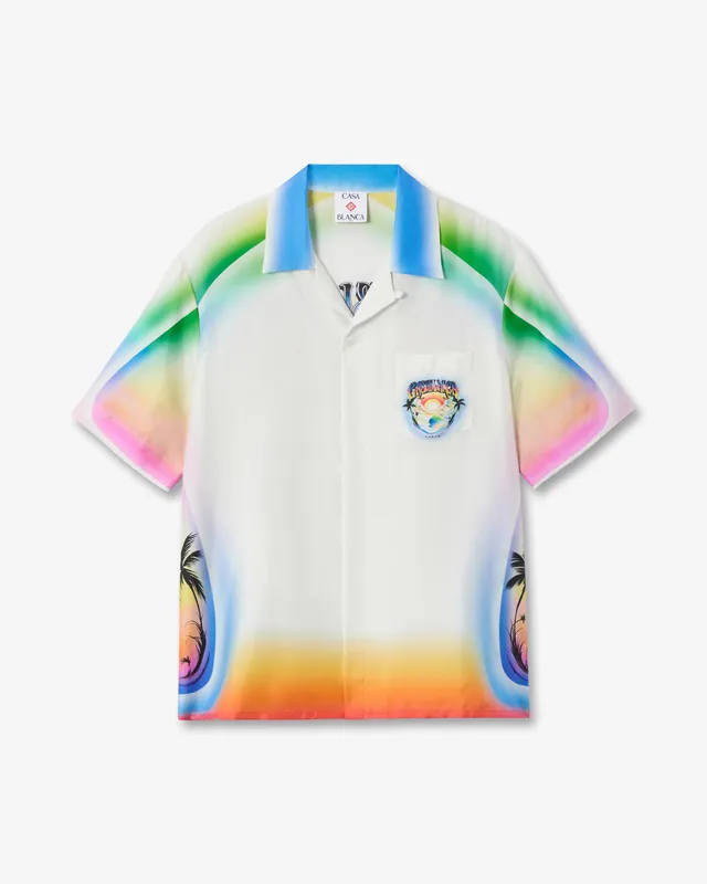 Casablanca Airspray camicia in seta multicolore manica corta