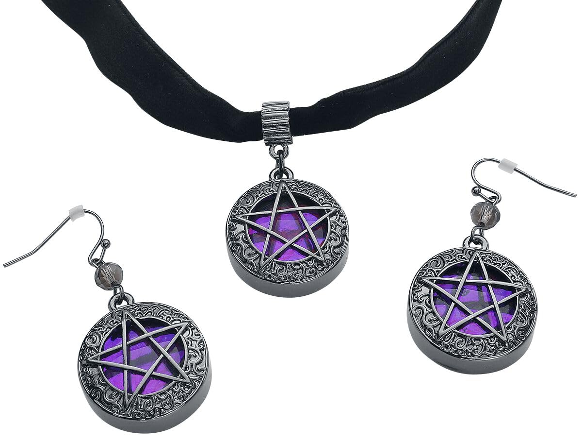 Gothicana by EMP Parure Nera-Lilla Pentacolo intimo gotico
