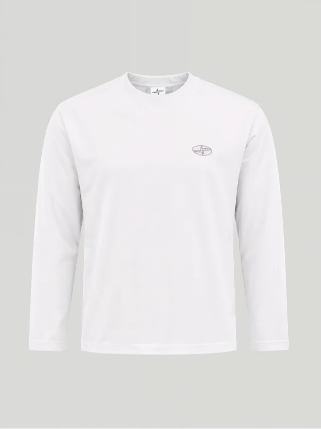 Noskra Ricamo T-shirt bianca cotone logo ricamato