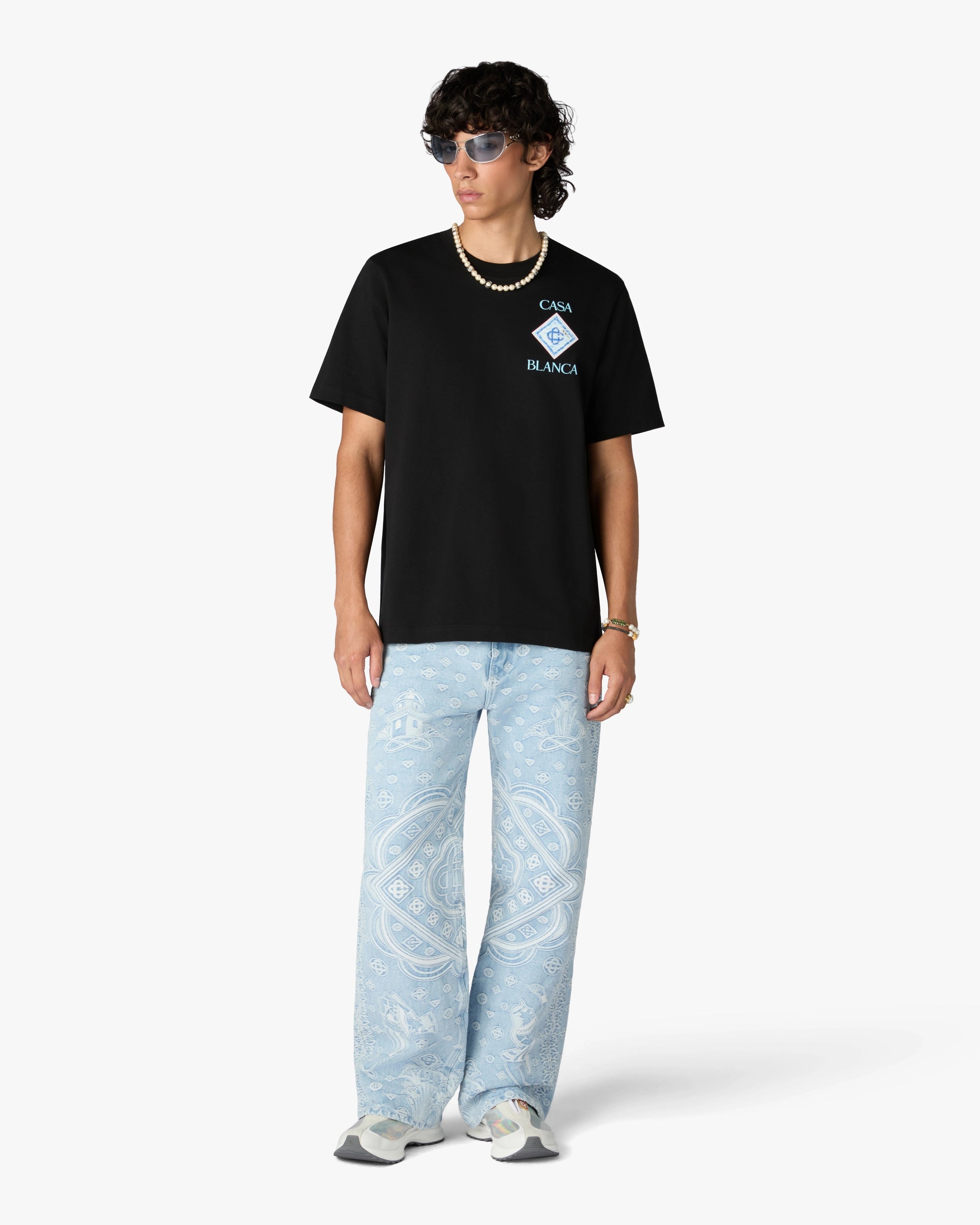 Casablanca Pool t-shirt cotone nera