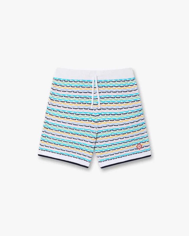 Casablanca Tuck Stitch shorts crochet multicolore