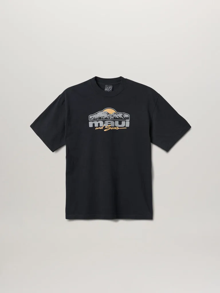 Maui and Sons Horizon t-shirt nera boxy in cotone