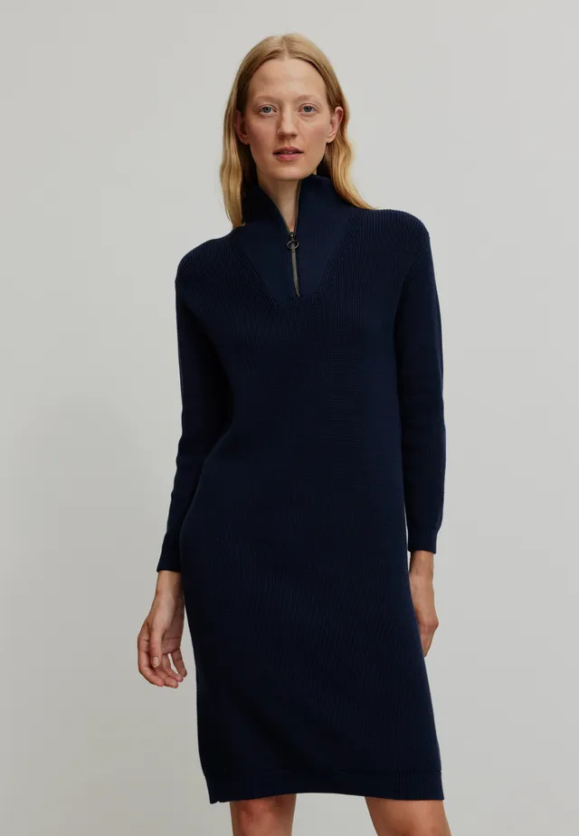 Recolution Stellera abito in maglia blu cotone bio
