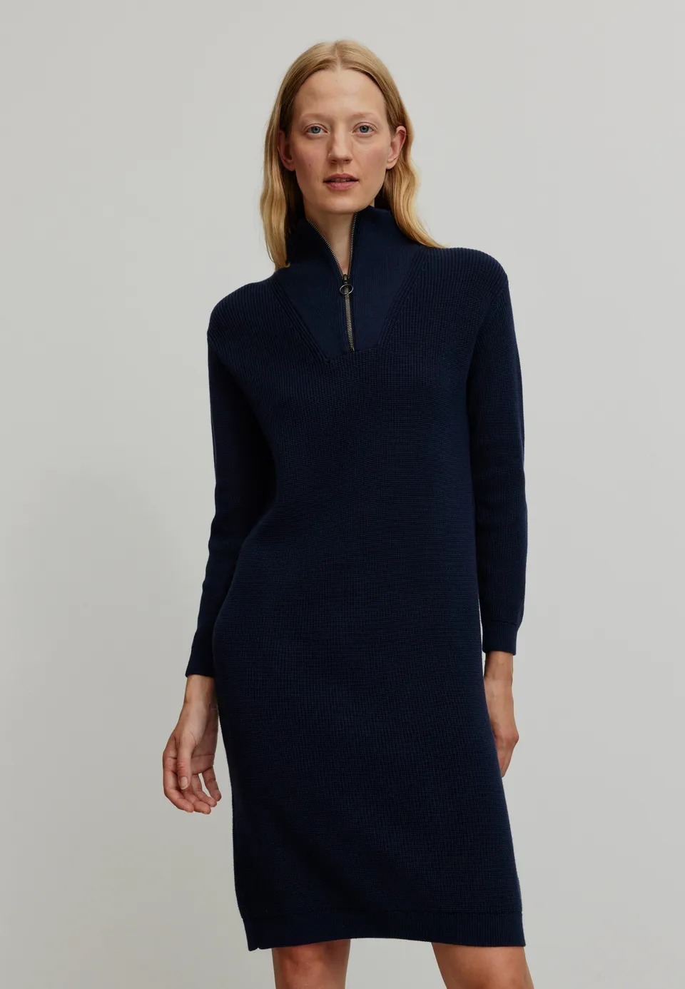 Recolution Stellera abito in maglia blu cotone bio