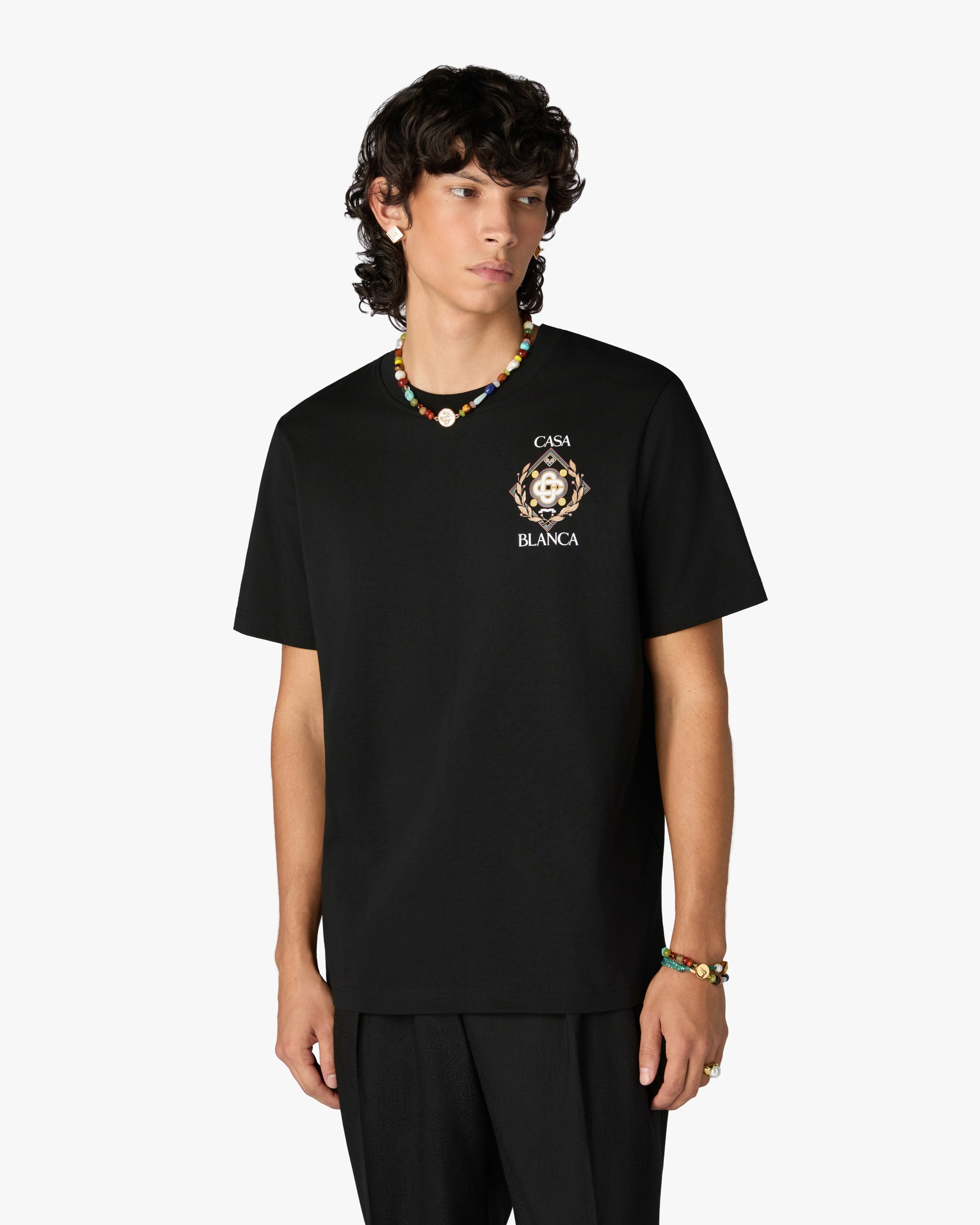Casablanca Championship t-shirt nera cotone bio uomo