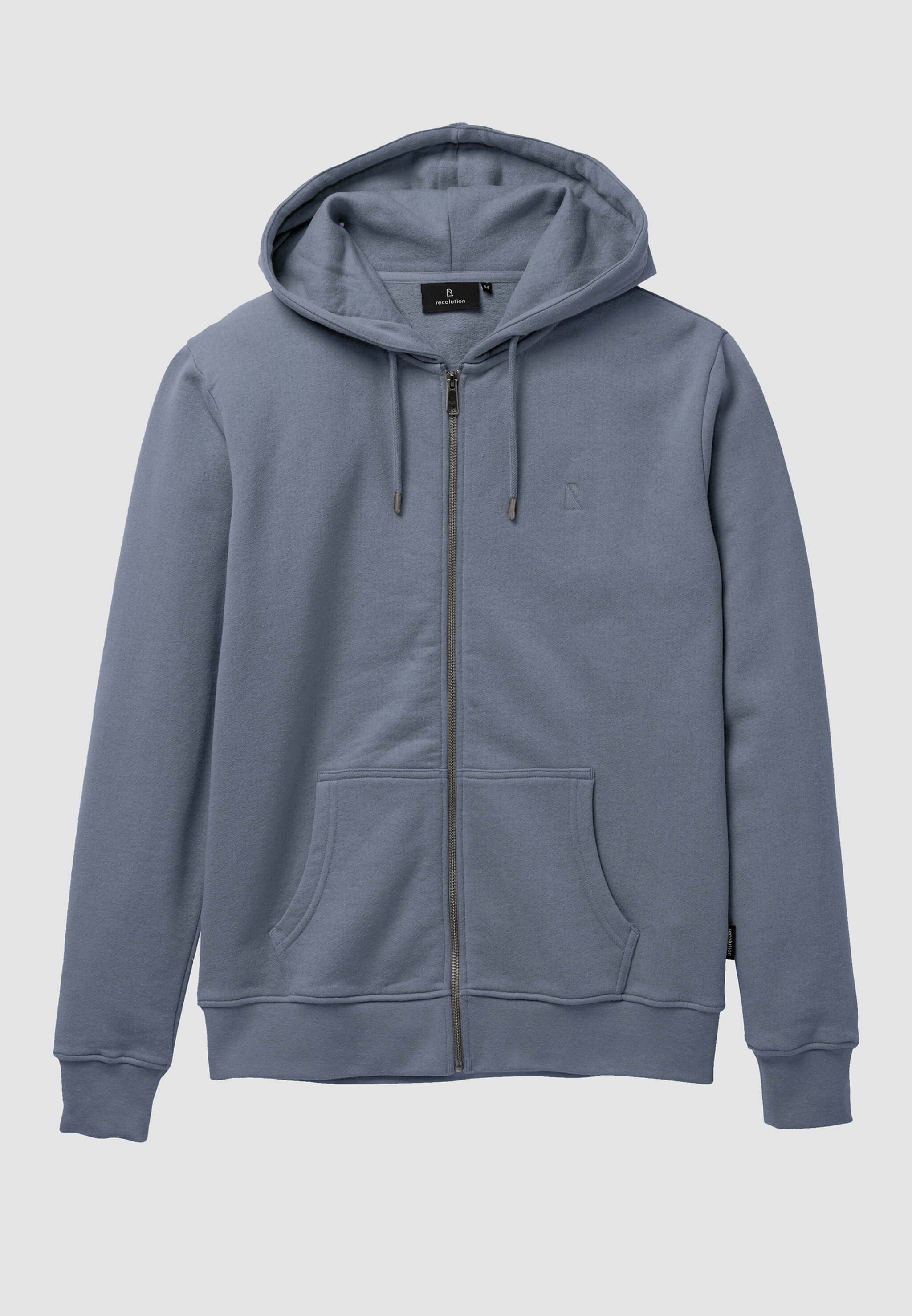 Recolution Birch felpa zip azzurra cotone bio