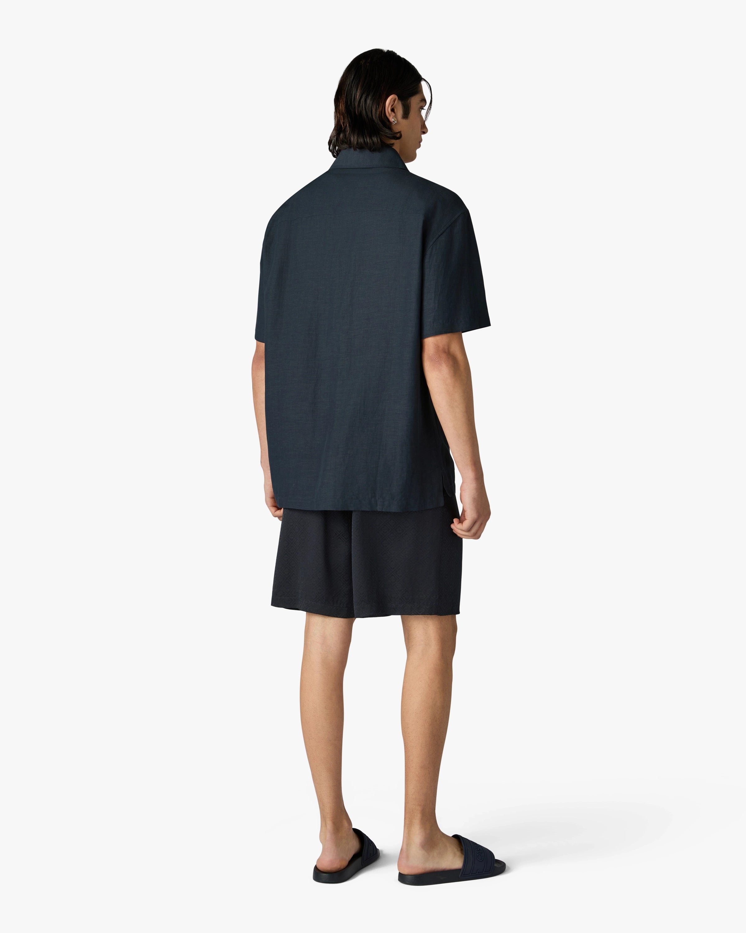 Casablanca Phantasmagoria camicia grigio scuro lino uomo