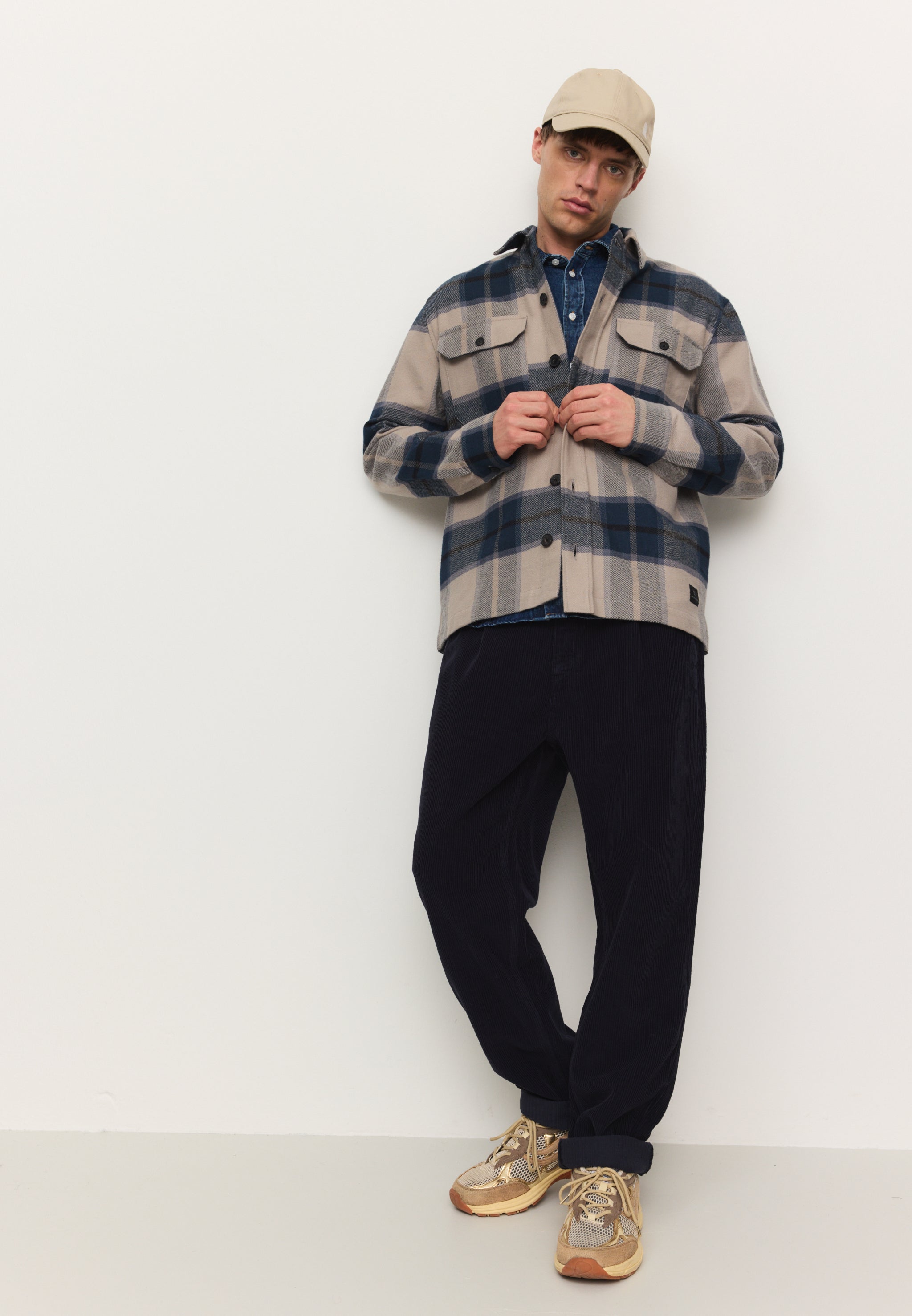 Recolution Mesquite Check camicia navy cotone bio