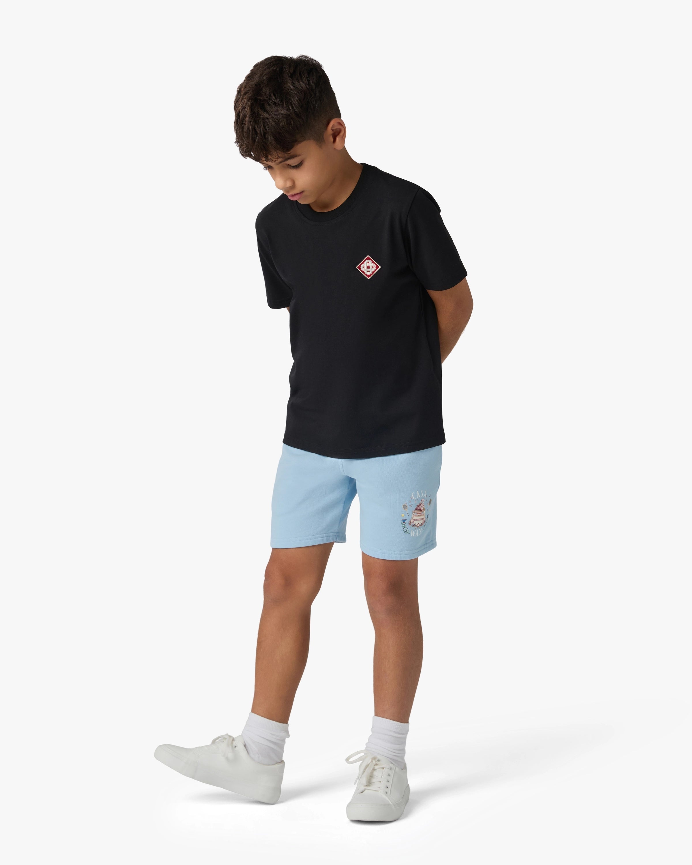 Casablanca Diamond Logo t-shirt bambino cotone nera 7-8 anni