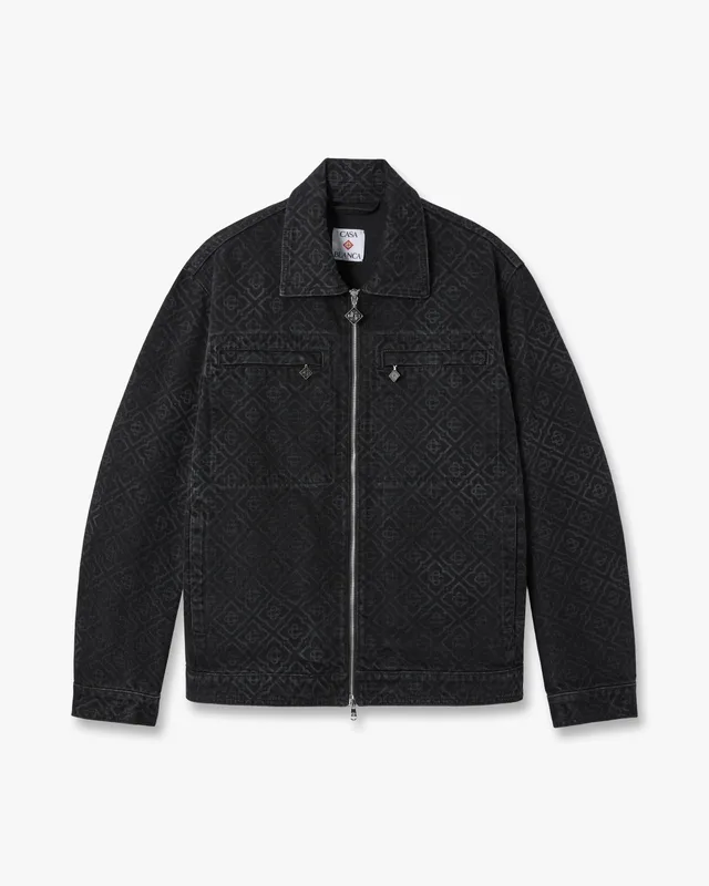 Casablanca Monogram giacca denim nera cotone