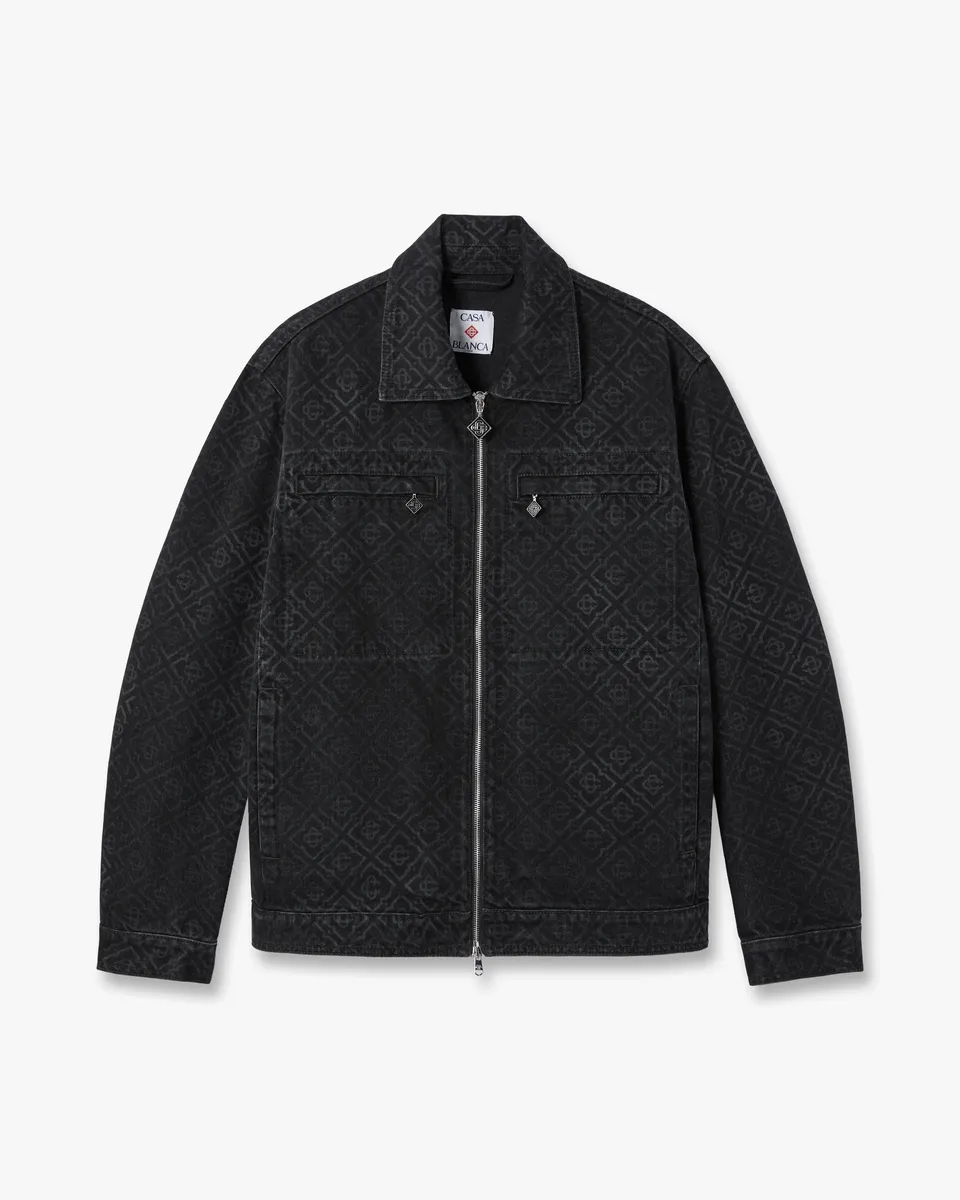 Casablanca Monogram giacca denim nera cotone