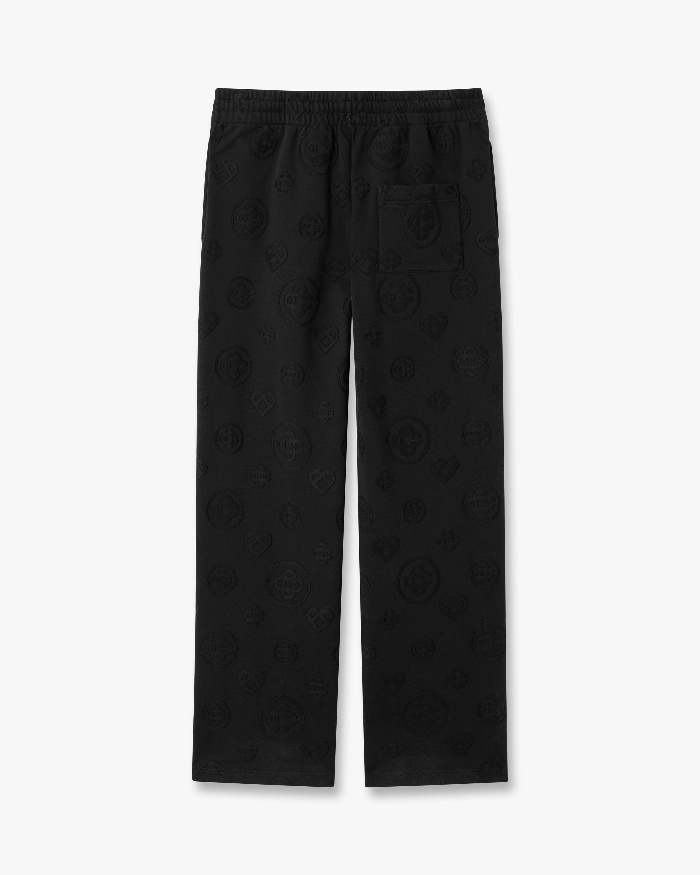Casablanca Monogram pantaloni tuta neri cotone