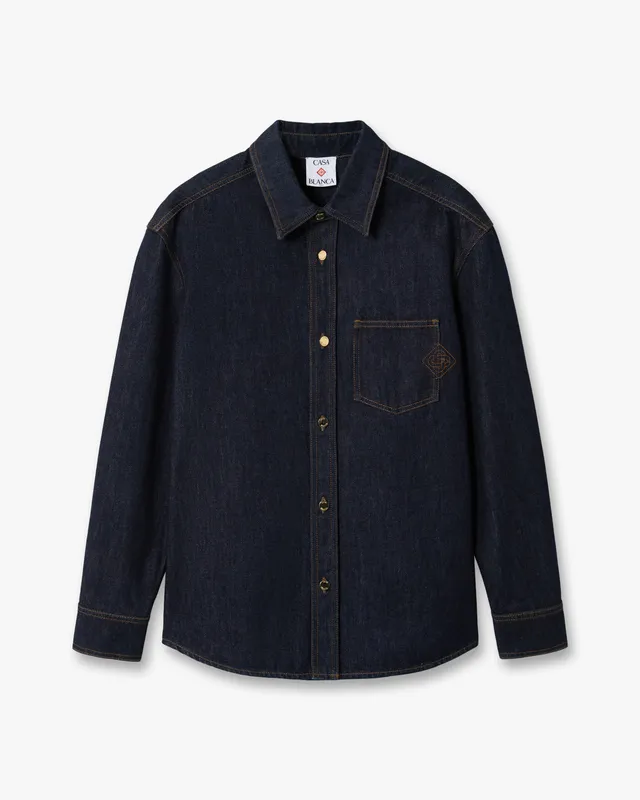 Casablanca Denim camicia uomo denim indaco taglia M