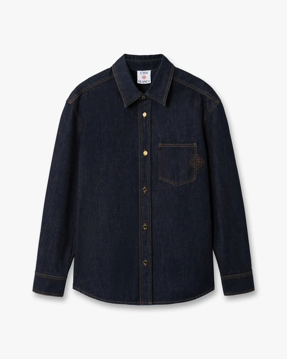 Casablanca Denim camicia uomo denim indaco taglia M