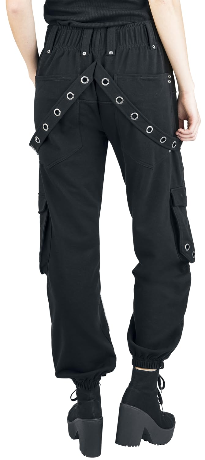 Gothicana by EMP pantaloni donna neri zip taglia L