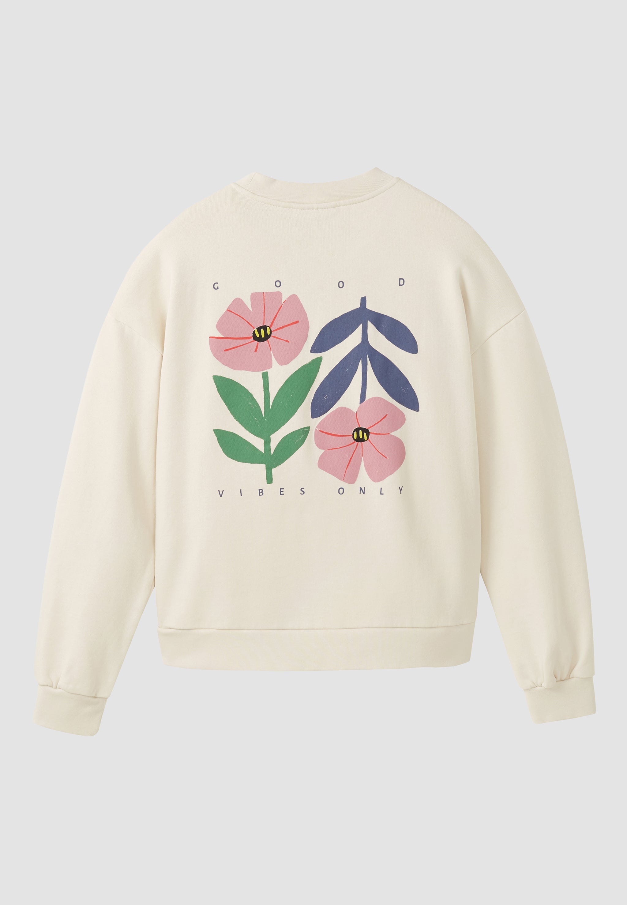 Recolution Nerine Good Vibes felpa bianco cotone bio